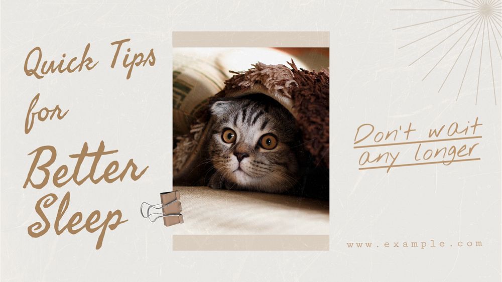 Sleep tips  blog banner template, editable text