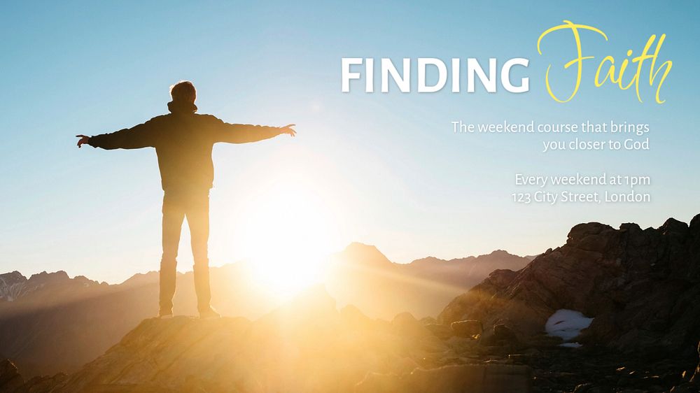 Finding faith blog banner template, editable text