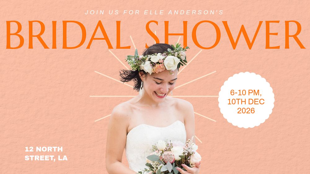 Bridal shower  blog banner template, editable text