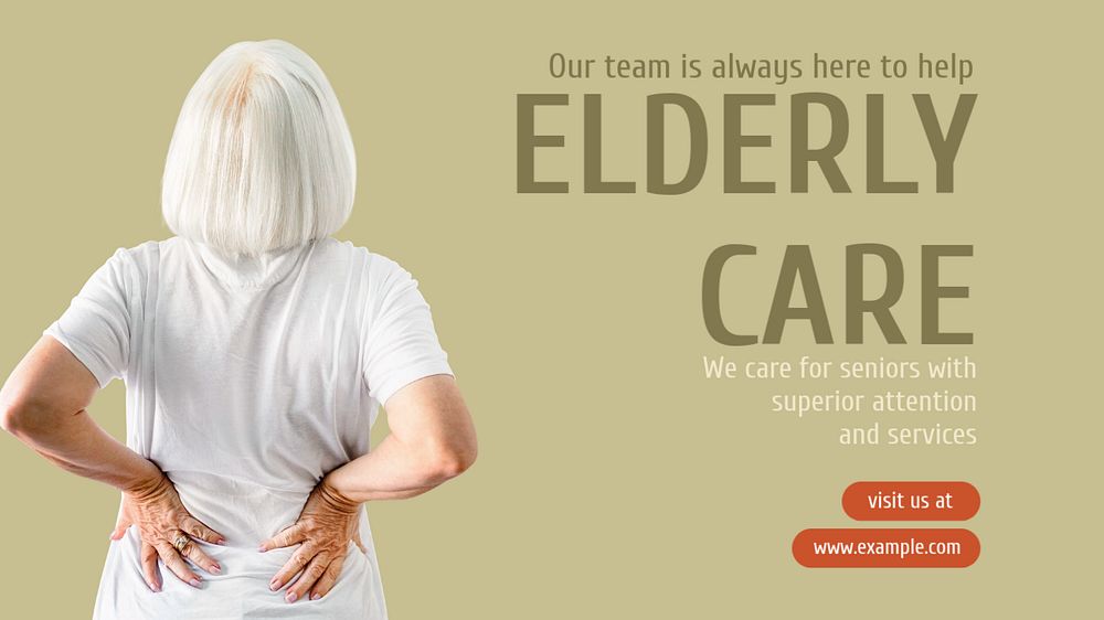 Elderly care  blog banner template, editable text