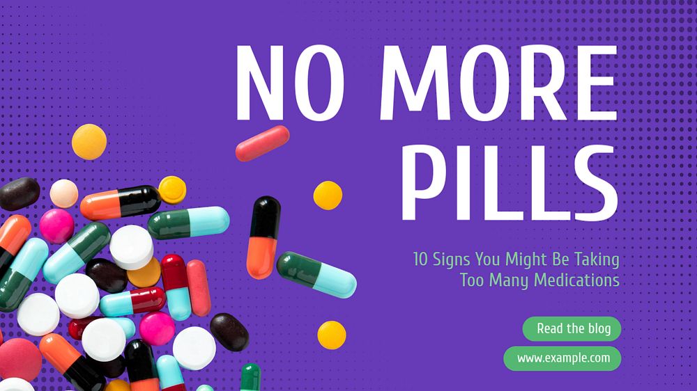 Pills & medication  blog banner template, editable text