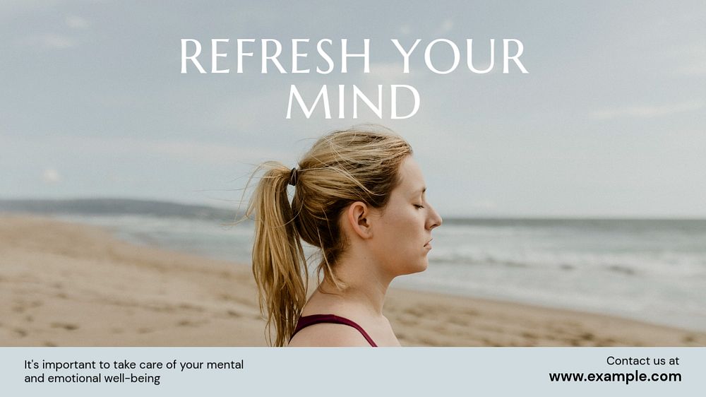 Mental health center blog banner template, editable text