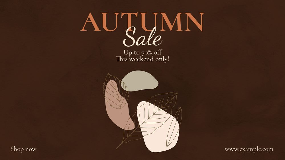 Autumn sale blog banner template, editable text