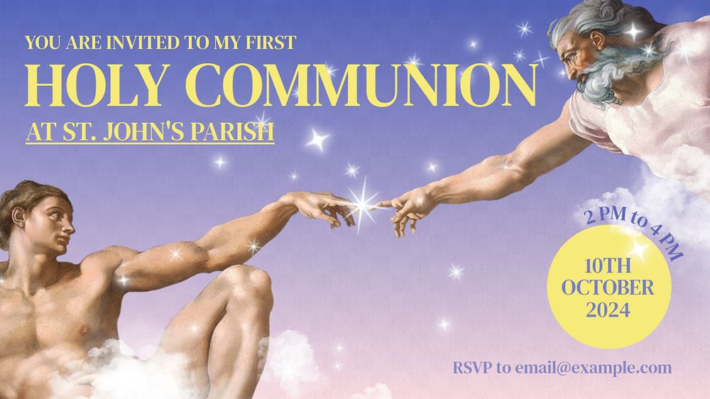 Holy communion blog banner template, editable text