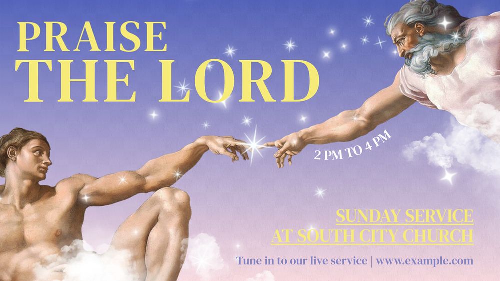 Praise the lord blog banner template, editable text