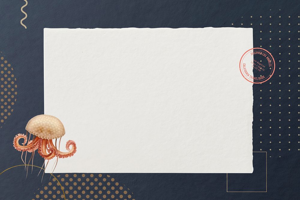 Vintage octopus background, editable note paper