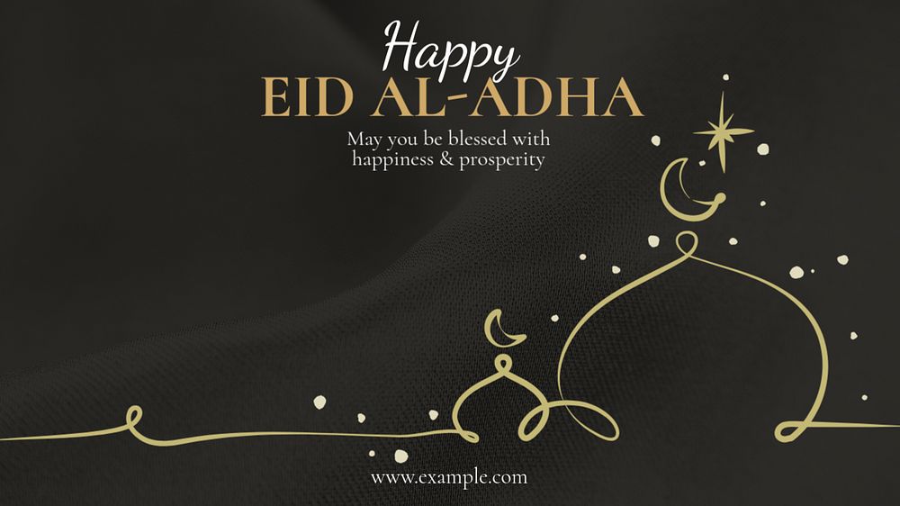 Happy Eid al-Adha blog banner template, editable text