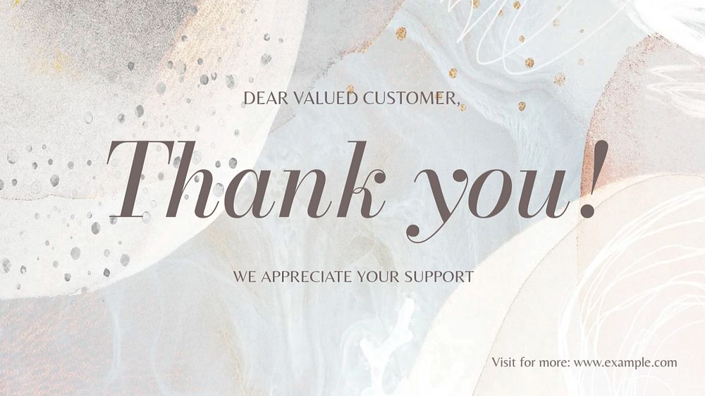 Thank you customer blog banner template, editable text