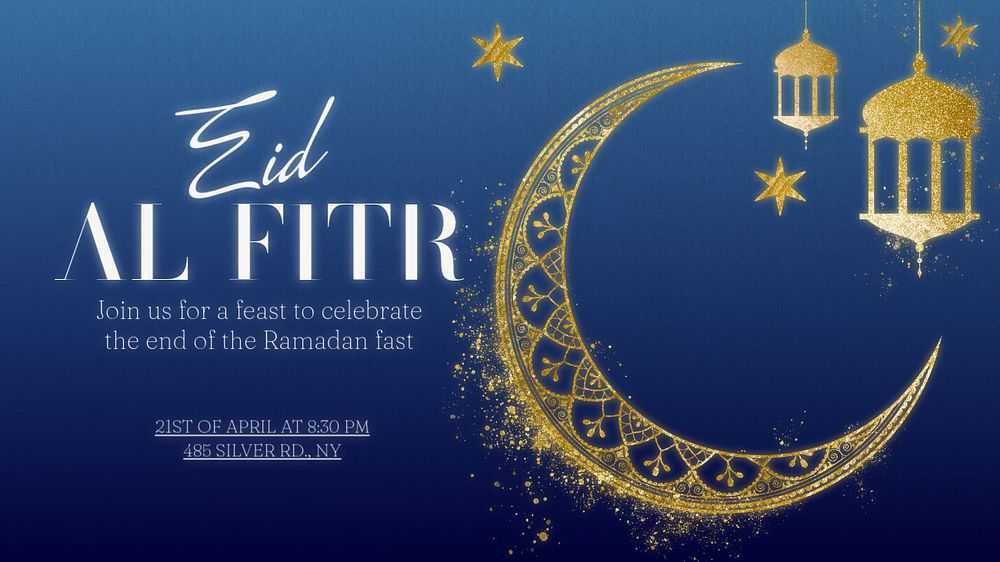 Eid al-Fitr blog banner template, editable text