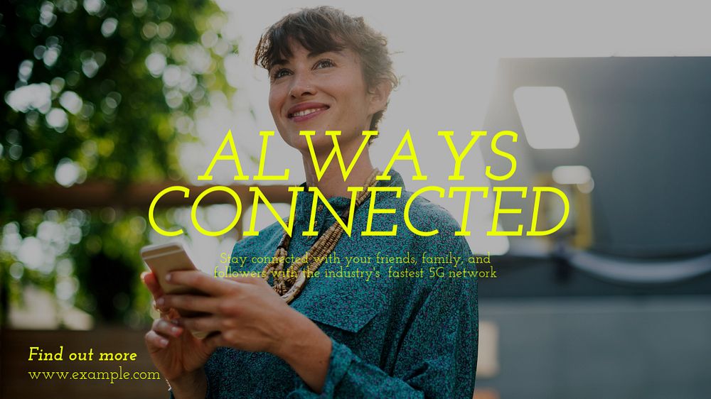 Always connected blog banner template, editable text