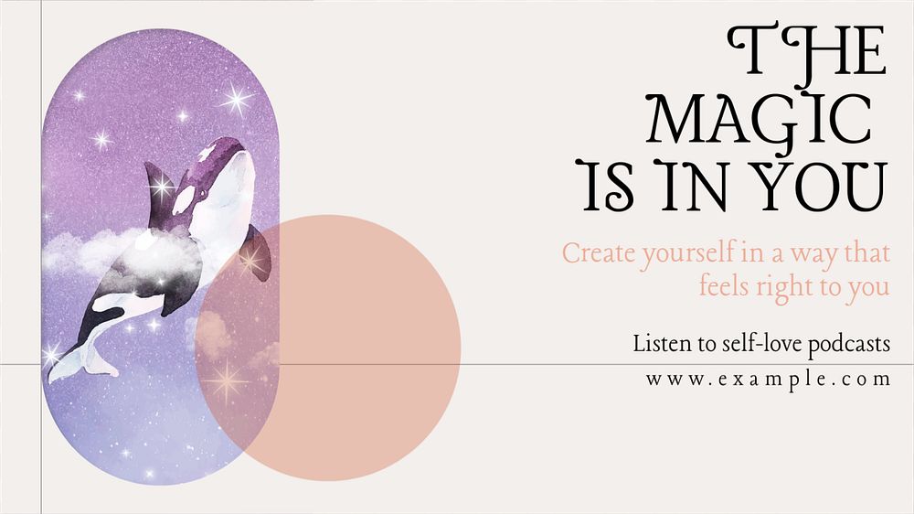 Self-love podcast blog banner template, editable text