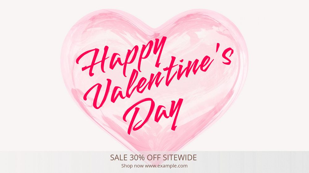 Valentine's day sale blog banner template, editable text