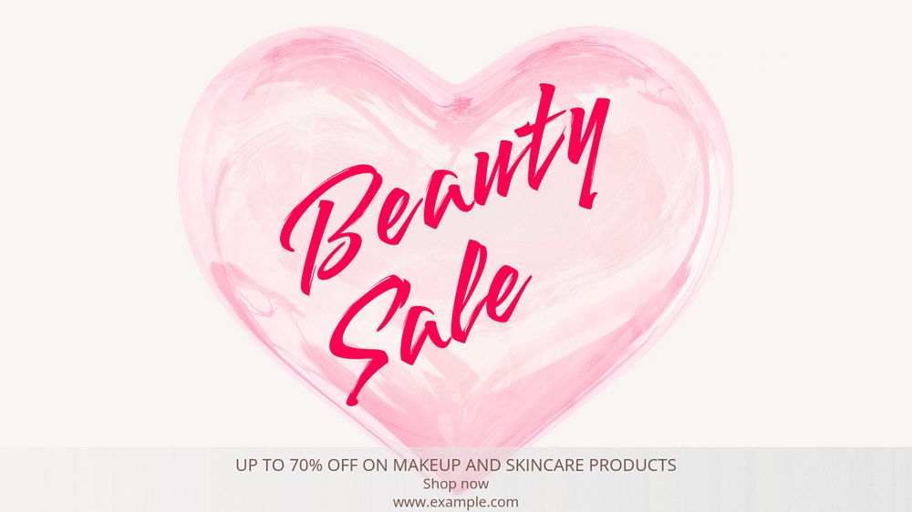 Beauty sale blog banner template, editable text