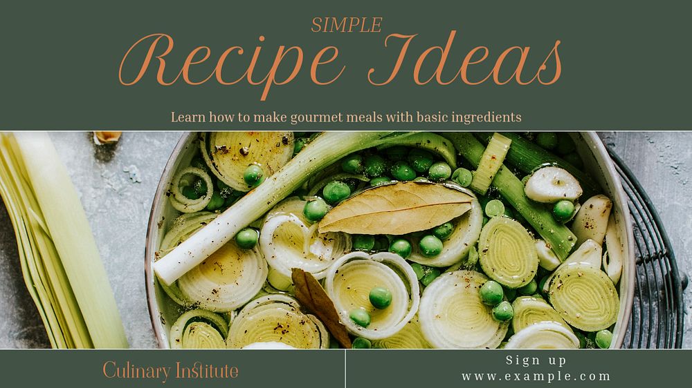 Recipe ideas Facebook cover template, editable design