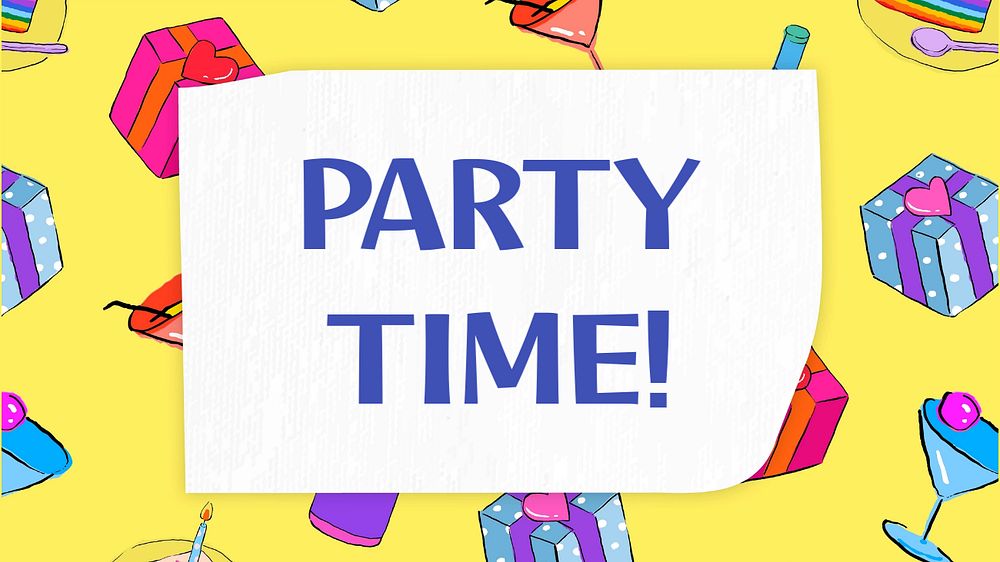 Party time blog banner template, editable text