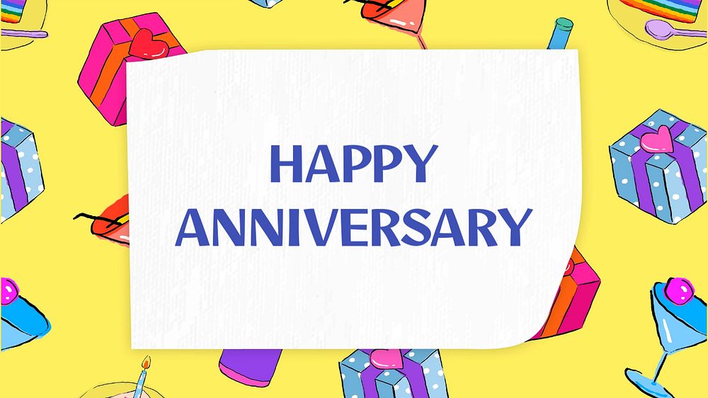 Happy anniversary blog banner template, editable text