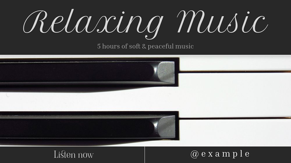 Relaxing music  blog banner template, editable text