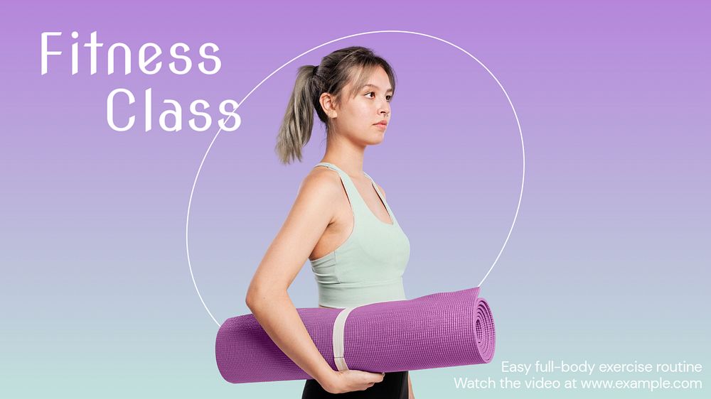 Fitness class blog banner template, editable text