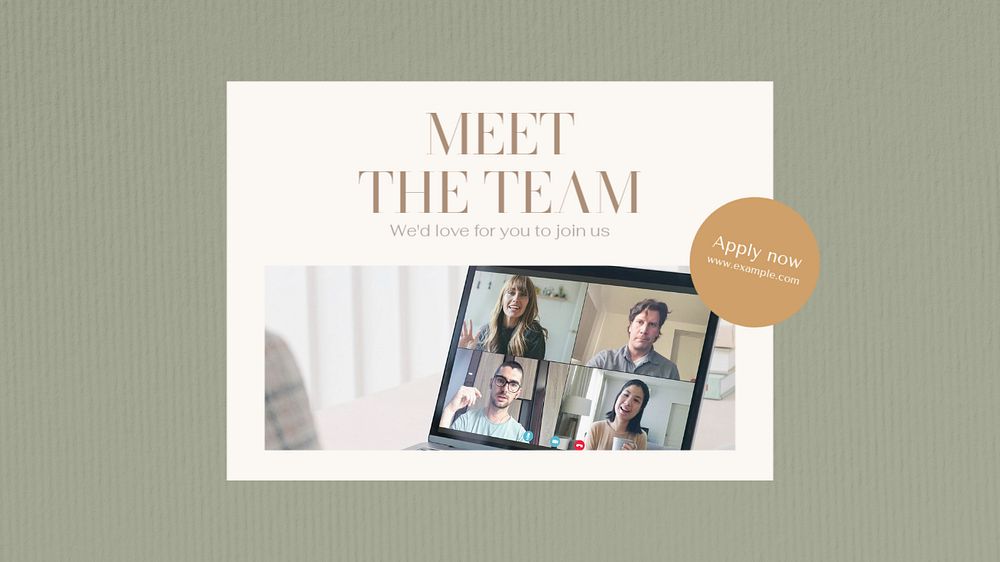 Meet the team blog banner template, editable text