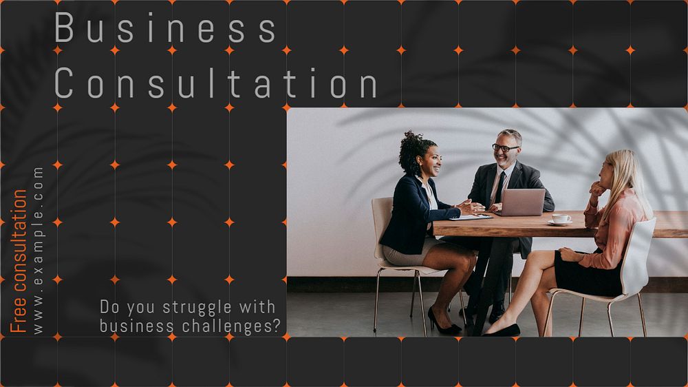 Business consultation blog banner template, editable text