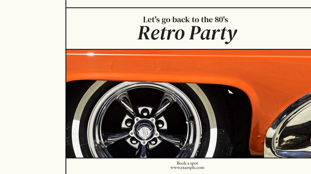 Retro party Facebook cover template, editable design