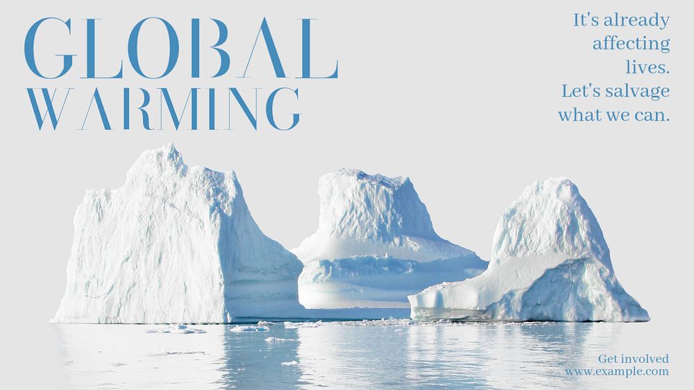 Global warming blog banner template, editable text