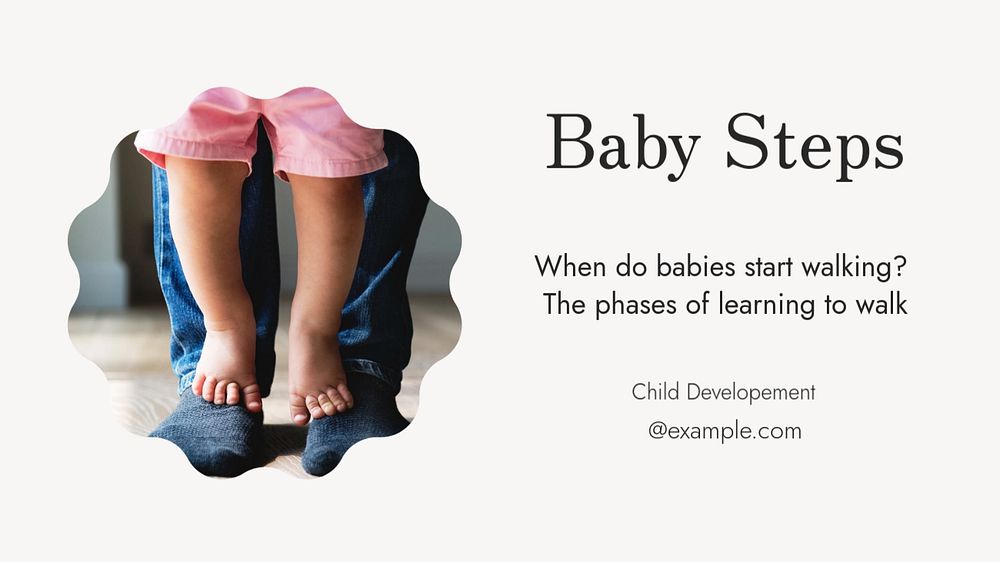 Baby's steps blog banner template, editable text