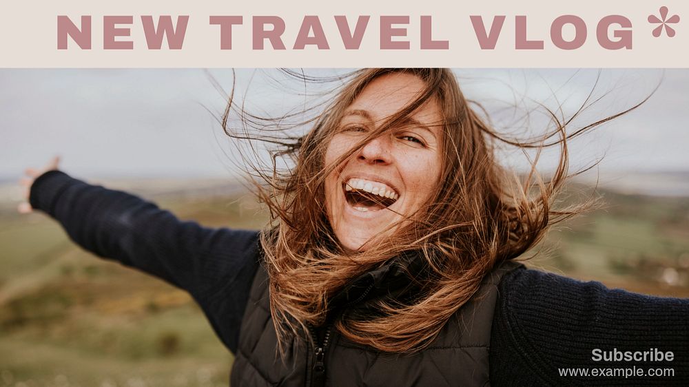 Travel blog blog banner template, editable text