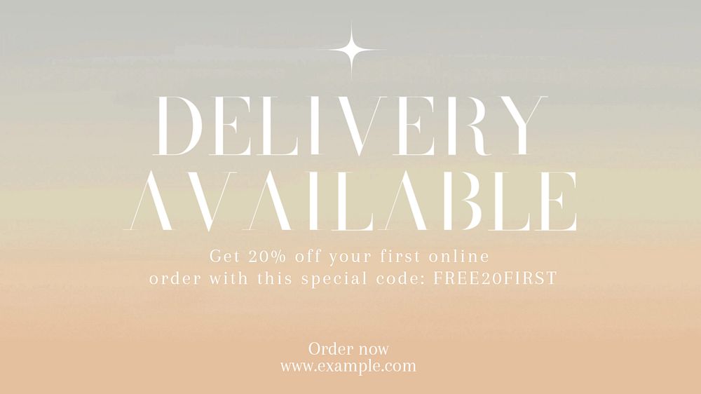 Delivery available blog banner template, editable text