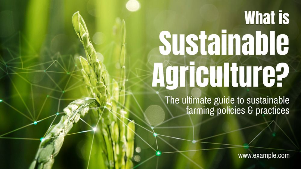 Sustainable agriculture blog banner template, editable text