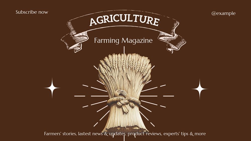 Agriculture & farming  blog banner template, editable text