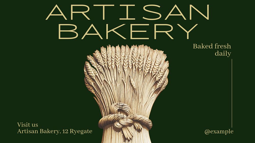 Artisan bakery  blog banner template, editable text