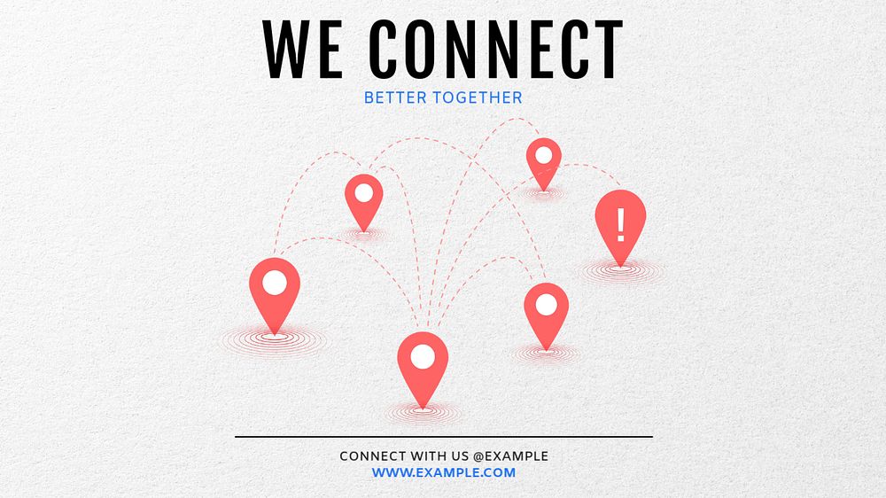 We connect  blog banner template, editable text