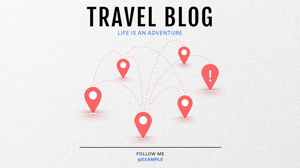 Travel blog  blog banner template, editable text