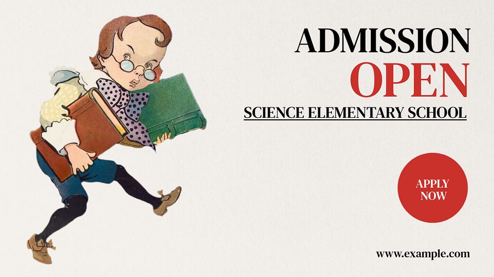 Admission open blog banner template, editable text