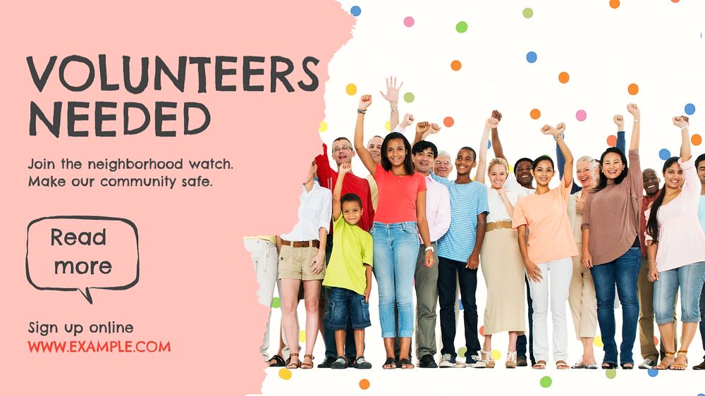 Volunteer needed  blog banner template, editable text