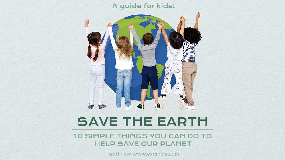 Save the earth  blog banner template, editable text