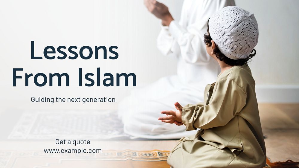 Lessons from Islam blog banner template, editable text