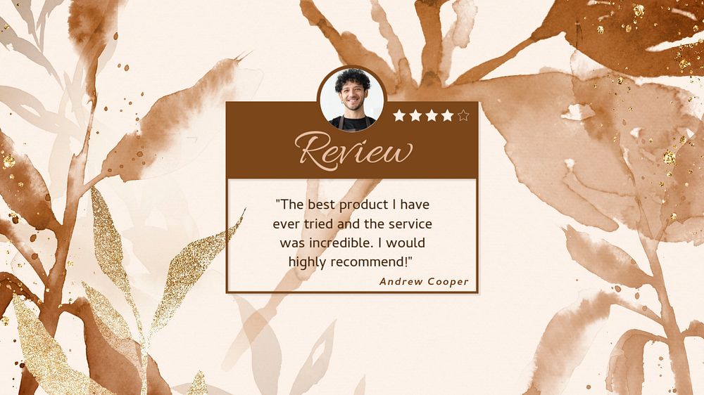 Customer review Facebook cover template, editable design