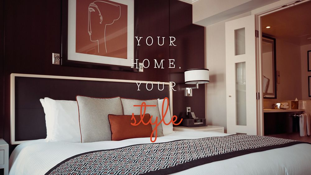 Your home, your style  blog banner template, editable text