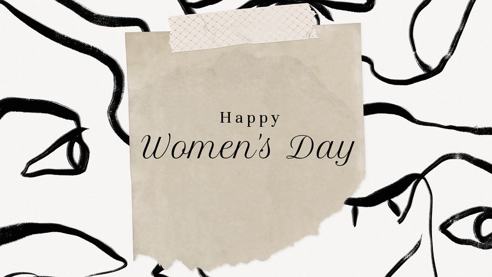 Happy women's day blog banner template, editable text