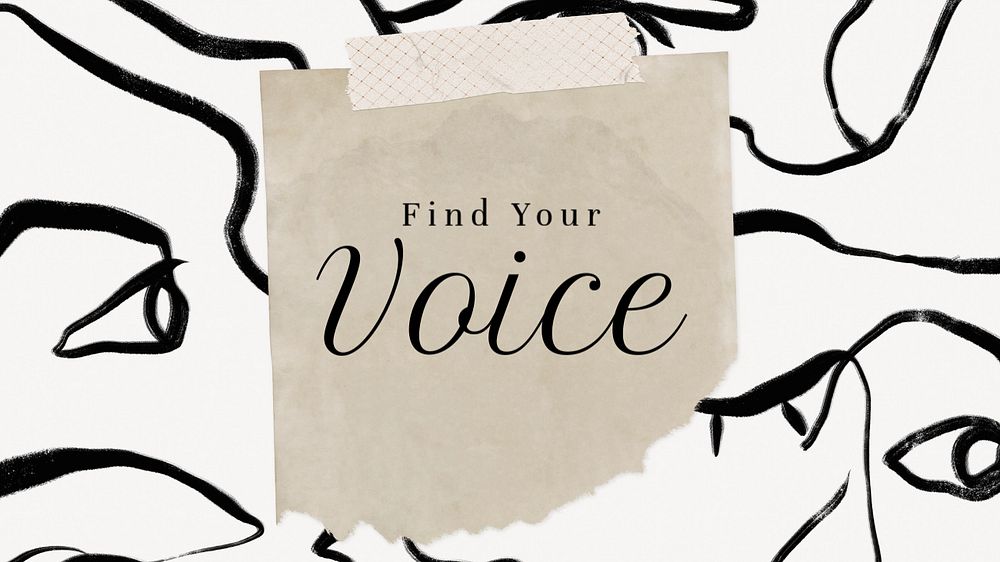 Find your voice blog banner template, editable text