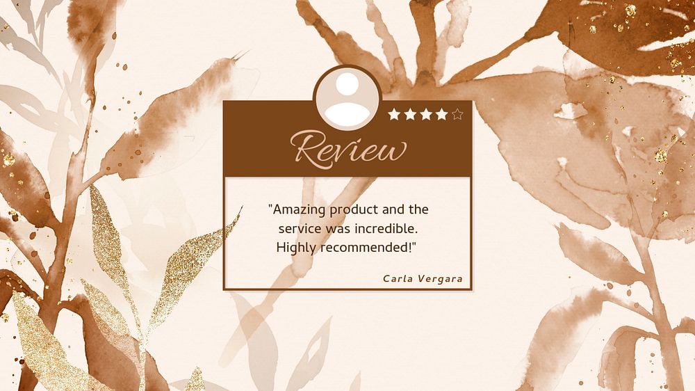 Customer review blog banner template, editable text