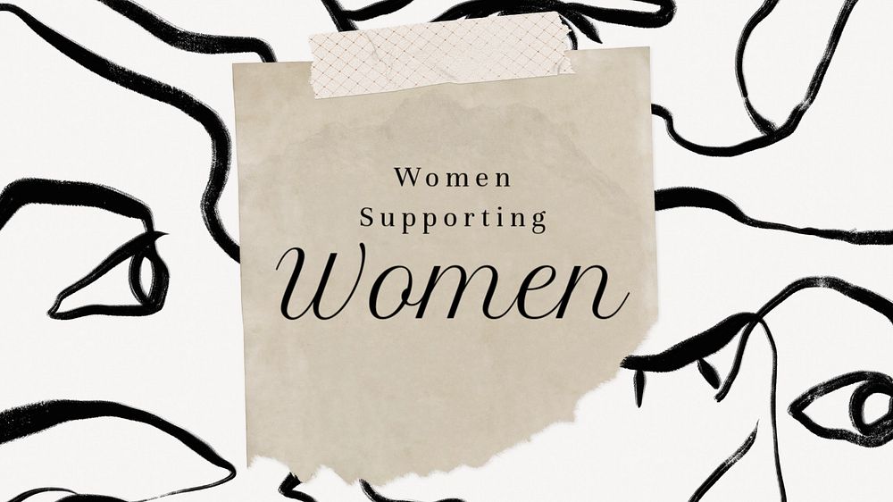 Women supporting women blog banner template, editable text