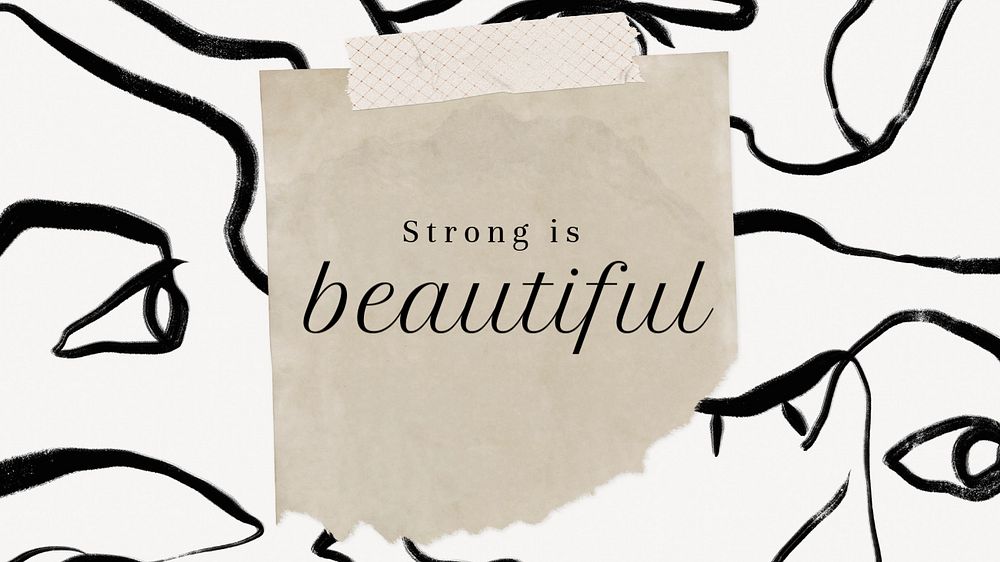 Strong is beautiful blog banner template, editable text