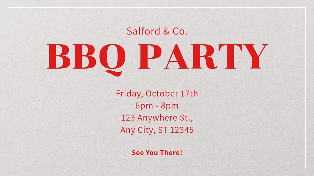 BBQ party blog banner template, editable text