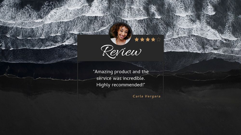 Customer review  Facebook cover template, editable design