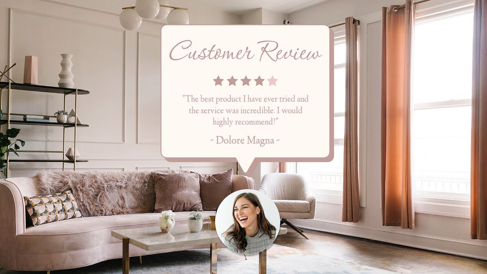 Customer review  blog banner template, editable text