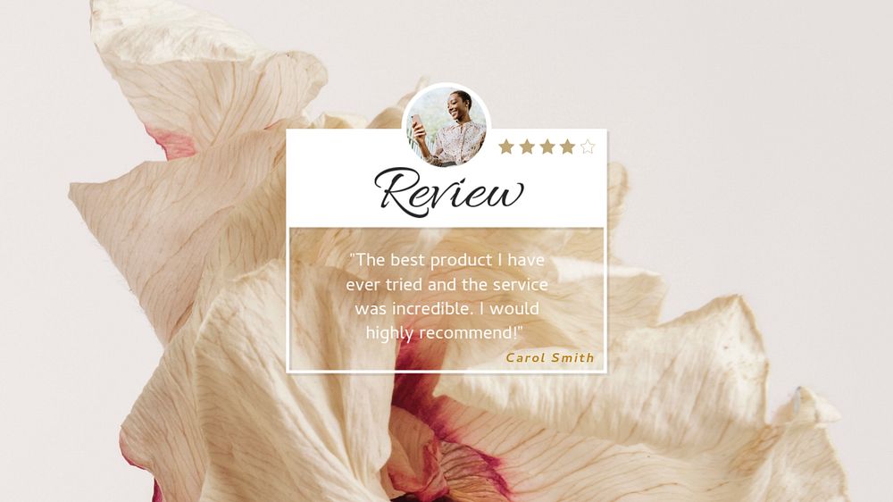 Customer review Facebook cover template, editable design