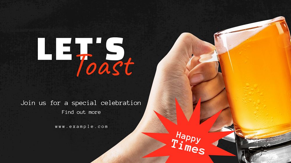 Let's toast blog banner template, editable text